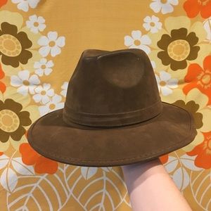 Retro Indiana Jones 70s 80s Faux Leather Hat Brown